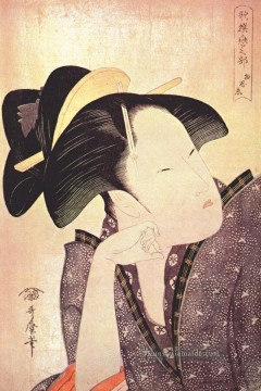 liebe eroberer Ölbilder verkaufen - Pensive Liebe Kitagawa Utamaro Ukiyo e Bijin ga